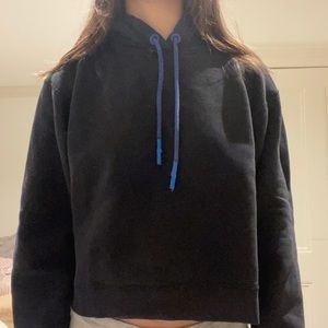 Rag & bone black hoodie with blue strings